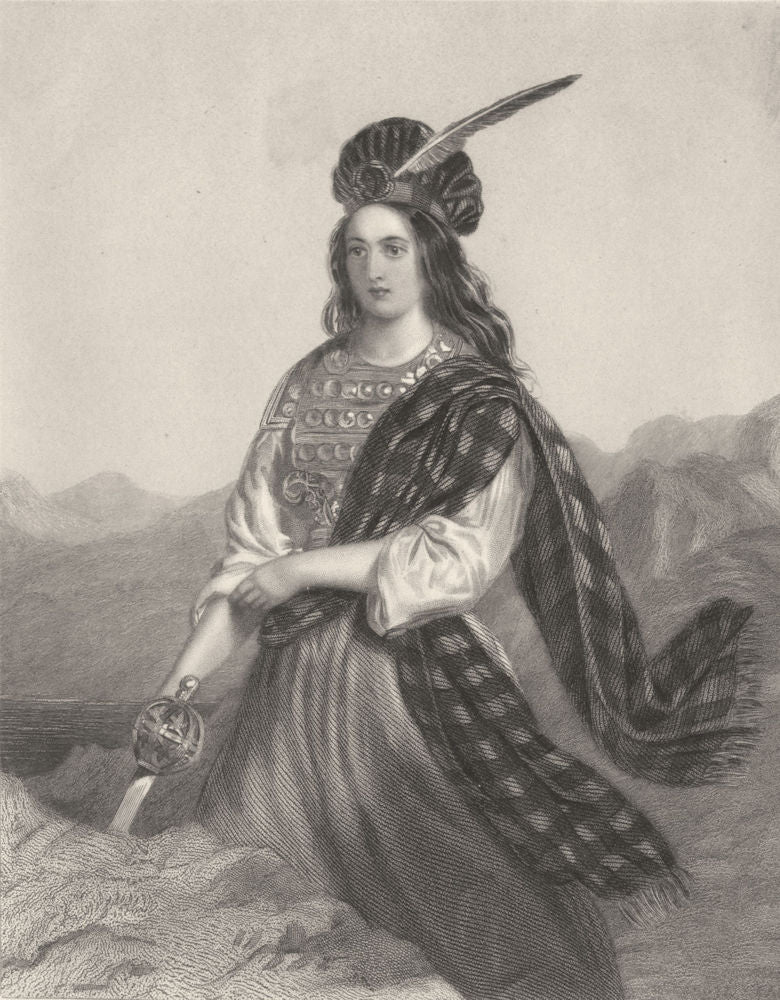 WALTER SCOTT. Helen Macgregor (Rob Roy) 1841 old antique vintage print picture